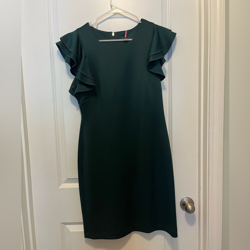 Tommy Hilfiger dark green dress with stretch- size 12